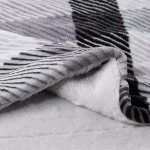 Lavish Home Oversized Faux Fur Phantom Grey Plaid Flannel Hypoallergenic Throw Blanket thumbnail 2
