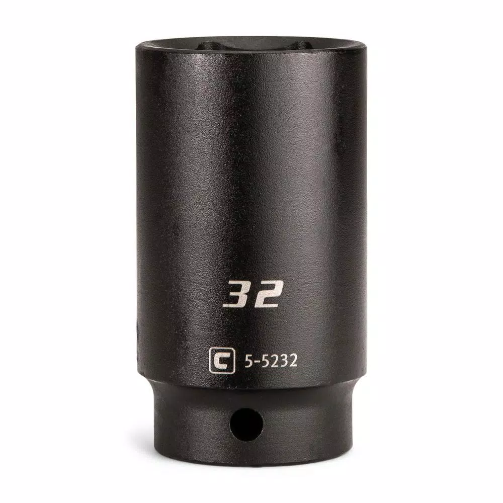Capri Tools 32 mm 6-Point Metric Deep Impact Socket, 1/2 in. Drive