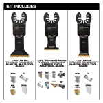 Milwaukee OPEN-LOK 3-Piece Metal Oscillating Multi-Tool Blade Kit thumbnail 3