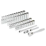 Milwaukee 64-Piece 1/4 in. Drive SAE/Metric Ratchet, Socket, and Combination Ratcheting Wrench Set thumbnail 7
