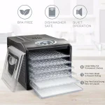 Ivation 6-Tray Digital Food Dehydrator, 480W Countertop Drying Machine with Temperature & Timer Controls thumbnail 4