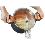 Gotham Steel 5 Qt. Non-Stick Ti-Ceramic Pasta Pot with Built-In Strainer and Twist N' Lock Handles thumbnail 1