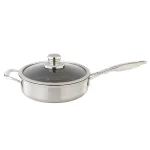 Swiss Diamond Classic Series 3.1 Qt. Cast Aluminum Nonstick Saute Pan with Glass Lid, Stainless Steel thumbnail 4