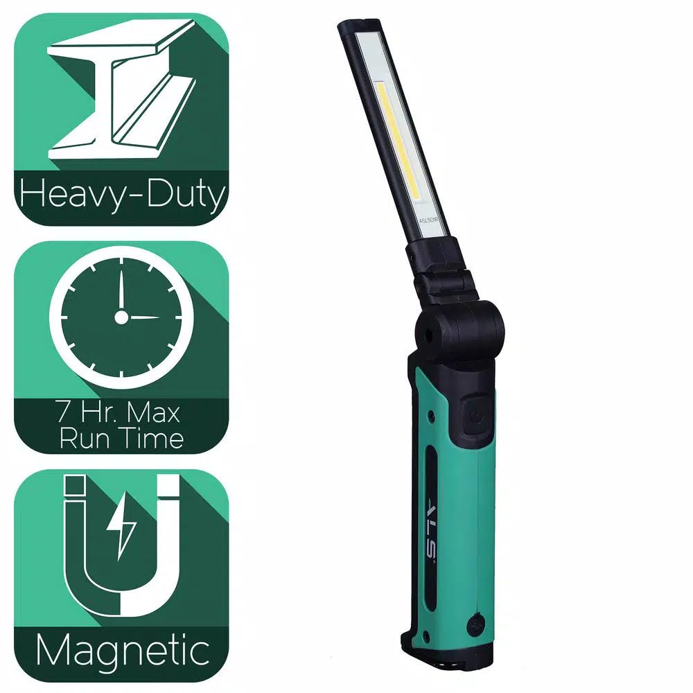 Advanced Lighting Systems ALS 500 Lumens LED Rechargeable Ultra-Thin Foldable Work Light with Integrated Hook