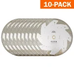 GRIP TIGHT TOOLS 10 in. Premium Deep Turbo Cut Diamond Saw Blade for Granite, Marble, Concrete & Masonry (10-Pack) thumbnail 1