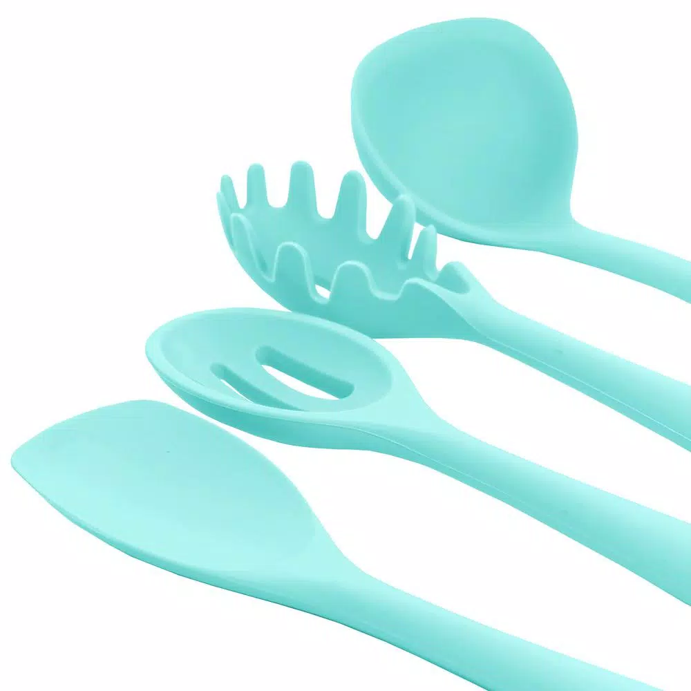 MegaChef 12-Piece Light Teal Silicone Kitchen Utensil Set