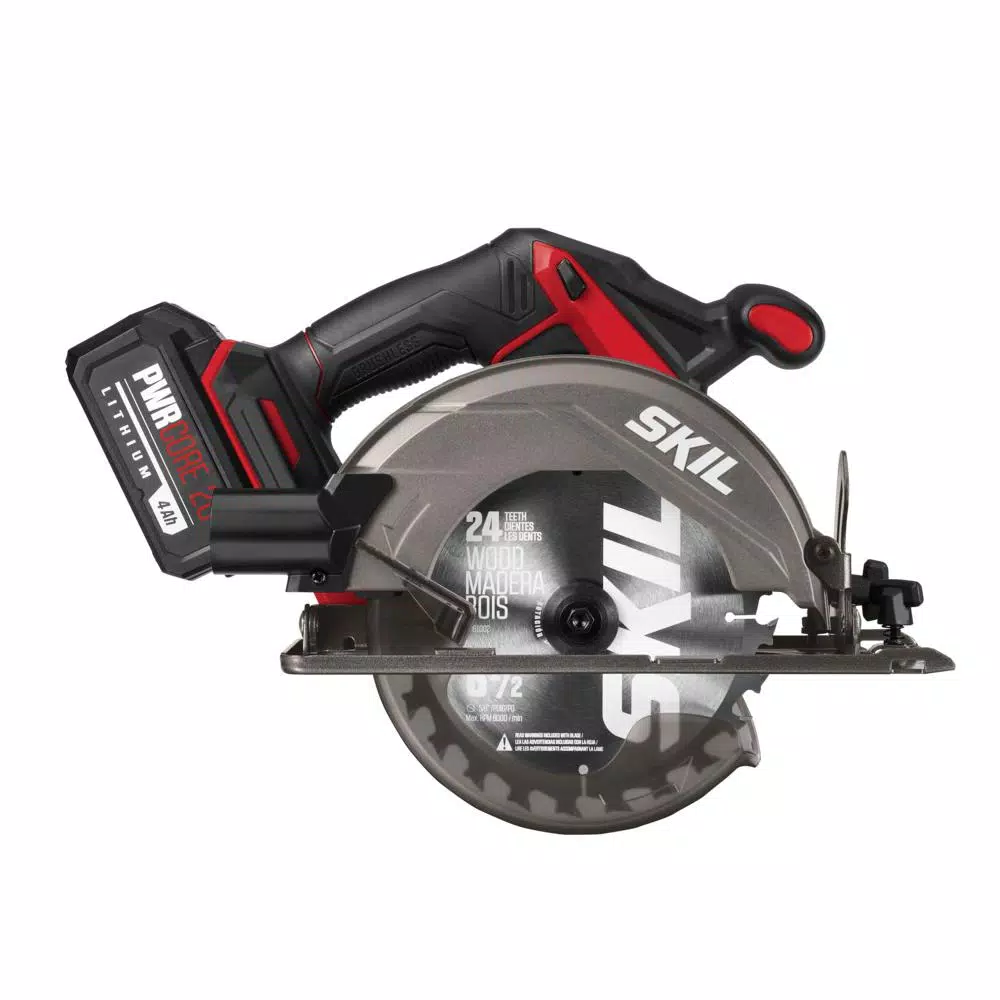 SKIL PWRCore 20V Brushless 6-1/2 in. Cordless Circular Saw Kit with 4.0Ah Battery and Charger