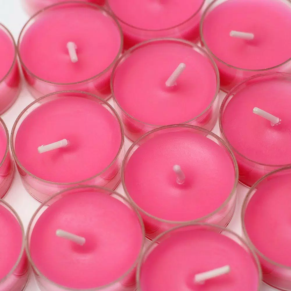 Zest Candle Hot Pink Tealight Candles, 1.5 in. Diameter, 50-Pack