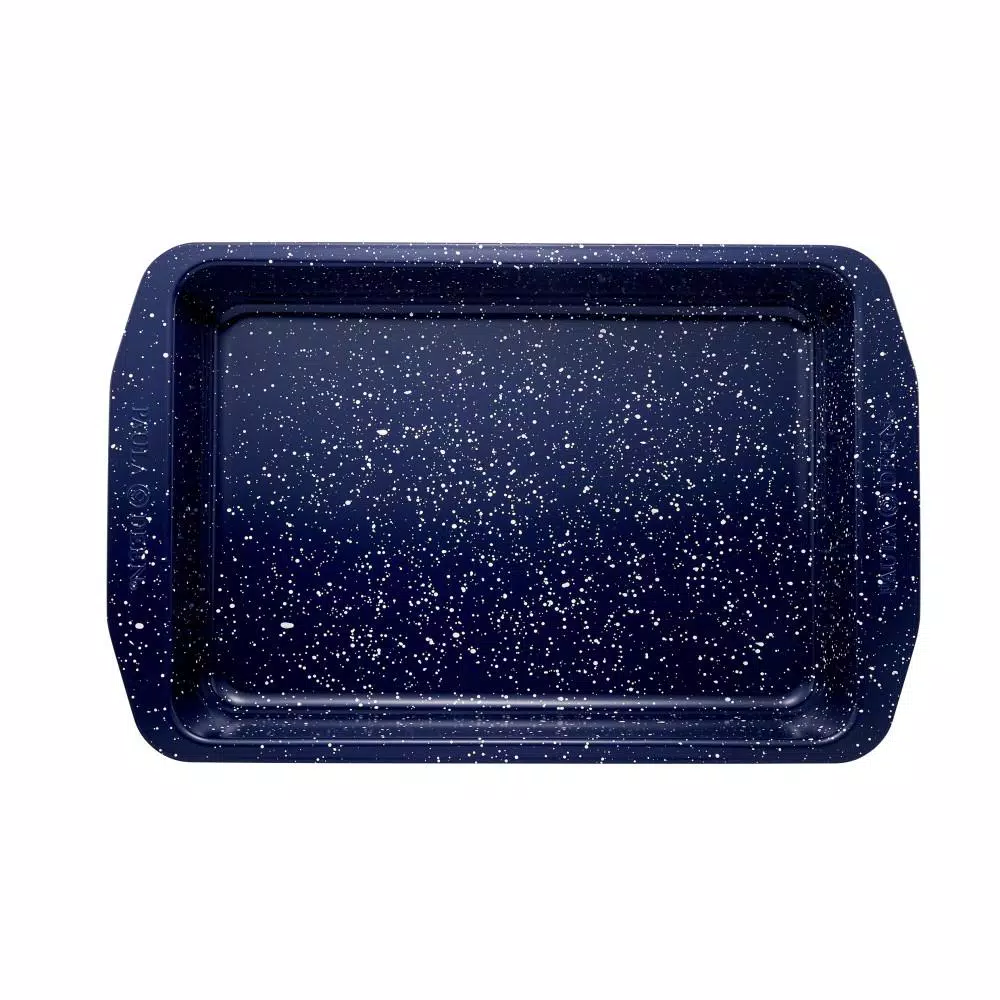 Paula Deen 9 x 13 in. Deep Sea Blue Speckle Nonstick Steel Rectangular Cake Pan