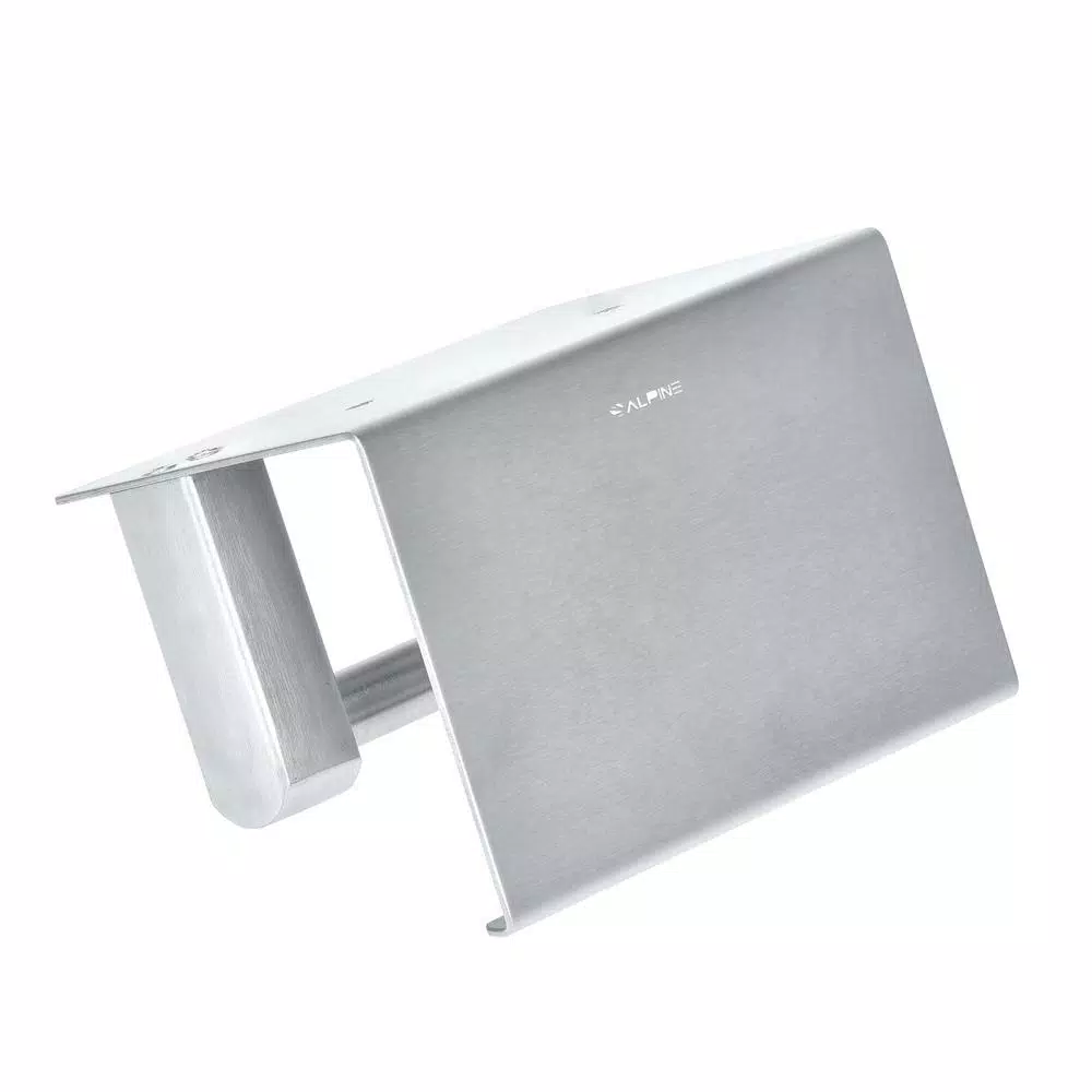 Alpine Industries Single Post Toilet Paper Holder with Storage Shelf, Brushed Stainless Steel
