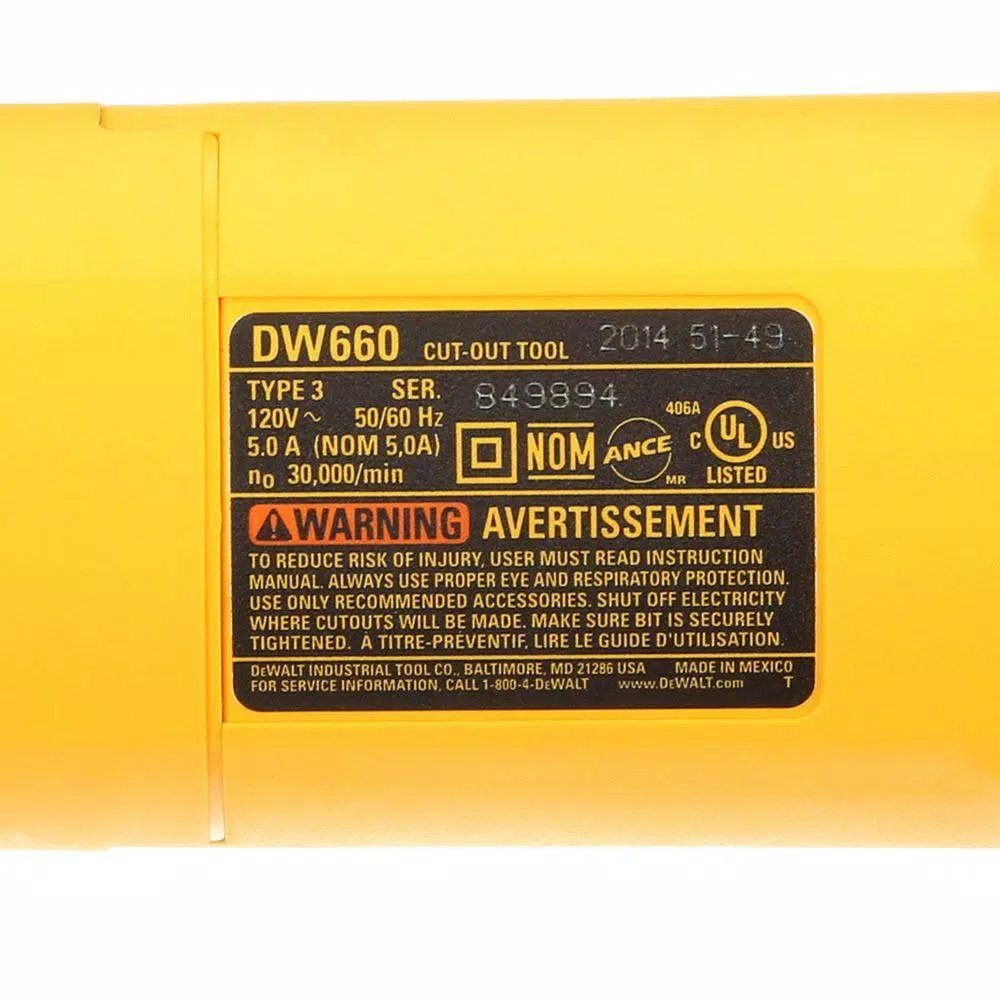 DEWALT 5 Amp Corded Rotary Cut-Out Tool with 1/4 in. Keyless Chuck