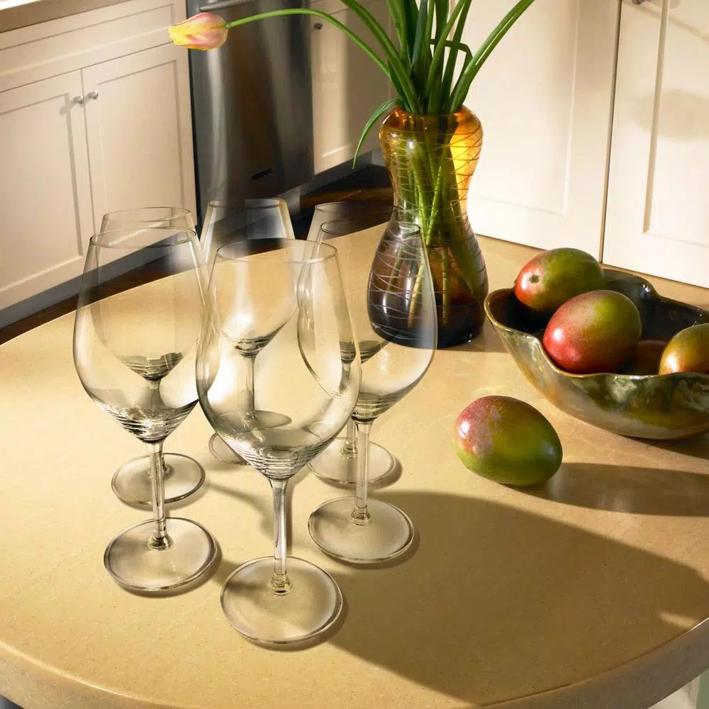 Epicureanist Illuminati White Wine Glasses, Lead-Free Crystal, Set of 6