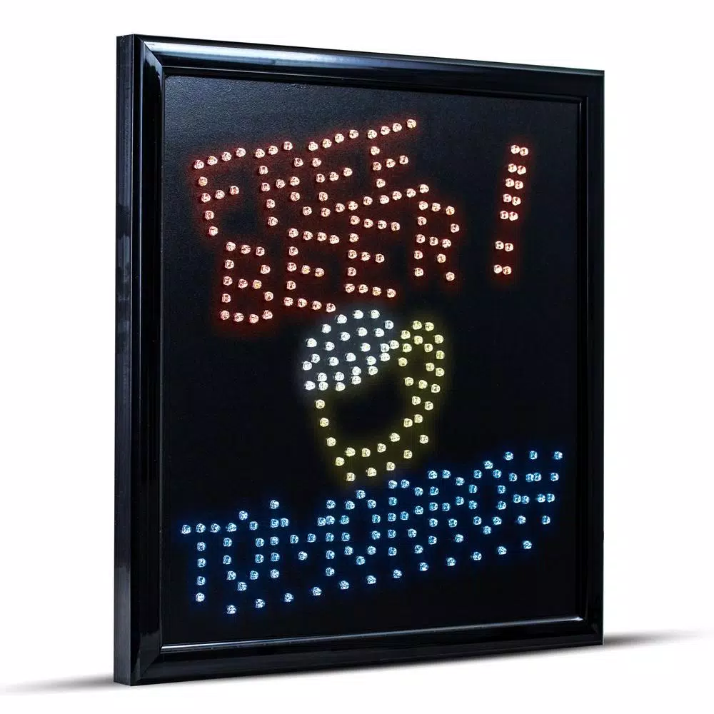 Crystal Art Gallery Crystal Art Sign of the Times Free Beer Tomorrow Framed LED Marquee Sign