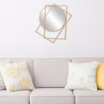 Pinnacle Modern Gold Geometric Layered Wall Mirror - 21 in. x 24 in. Round Accent Mirror thumbnail 5