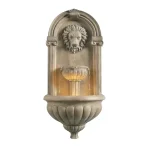 Kenroy Home Royal Resin Lionhead Wall Fountain - Sandstone Finish Mediterranean Outdoor Water Feature thumbnail 1