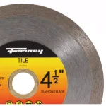 Forney 4-1/2 in. Continuous Rim Diamond Tile-Cutting Blade for Ceramic, Granite, and Marble thumbnail 2