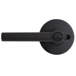 Defiant Highland Matte Black Keyed Entry Door Lever with Round Rose thumbnail 9