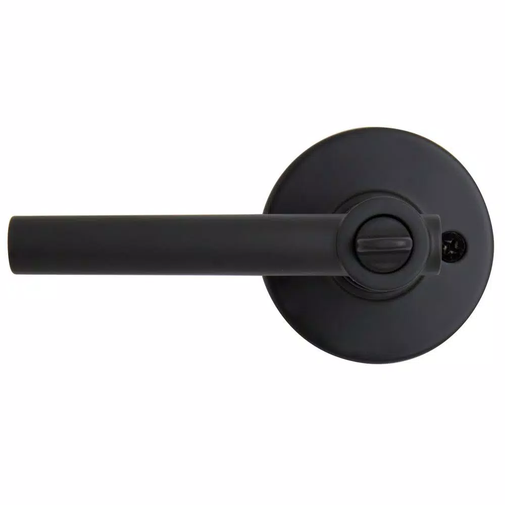 Defiant Highland Matte Black Keyed Entry Door Lever with Round Rose