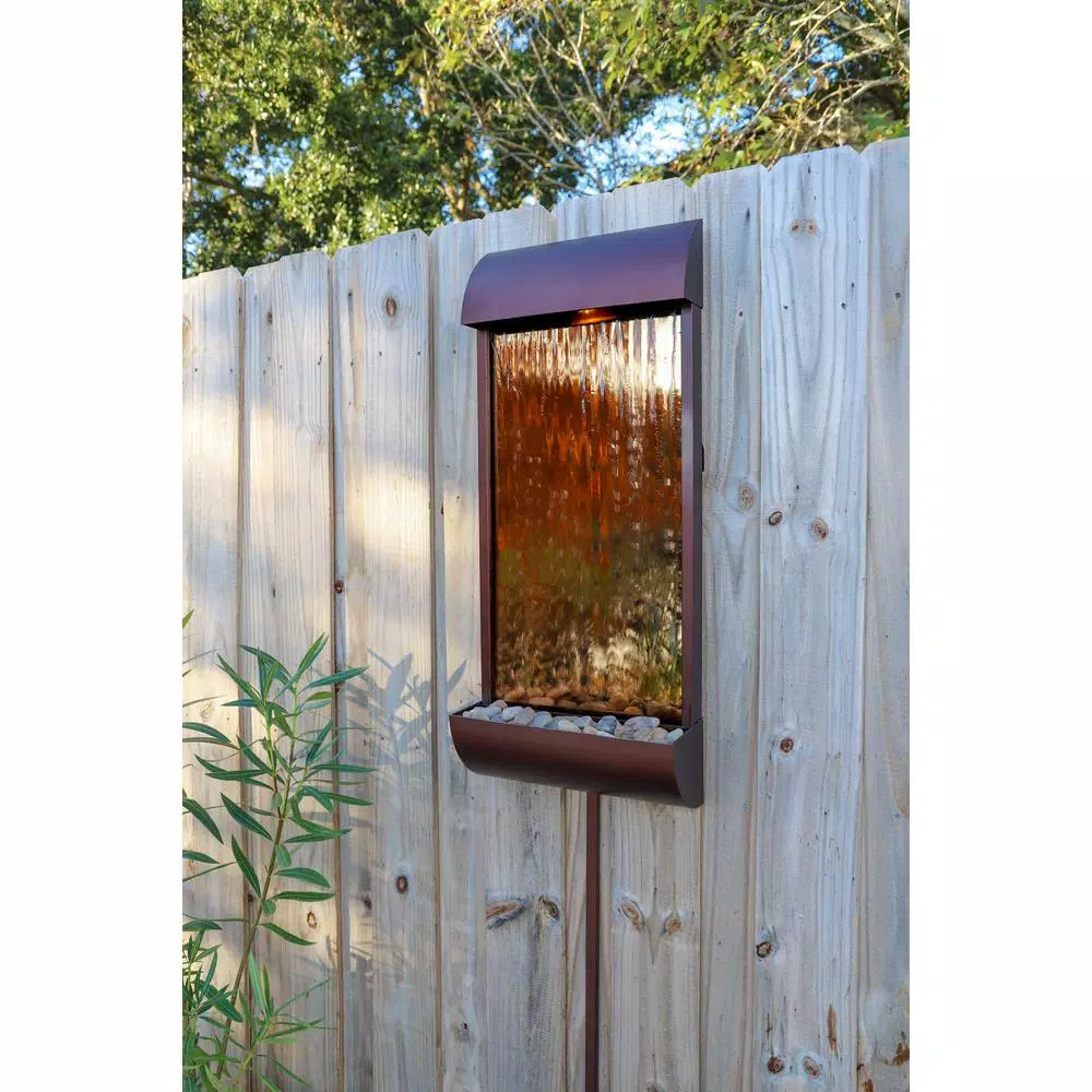 Kenroy Home Vale 33 in. Steel Bronze and Copper Wall Fountain with LED Lighting