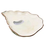 Abigails Seaside Ivory and Lavender Ceramic Oyster Platters, Set of 2 thumbnail 1