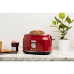 Haden Dorset 1500W 2-Slice Wide Slot Retro Toaster - Red thumbnail 2
