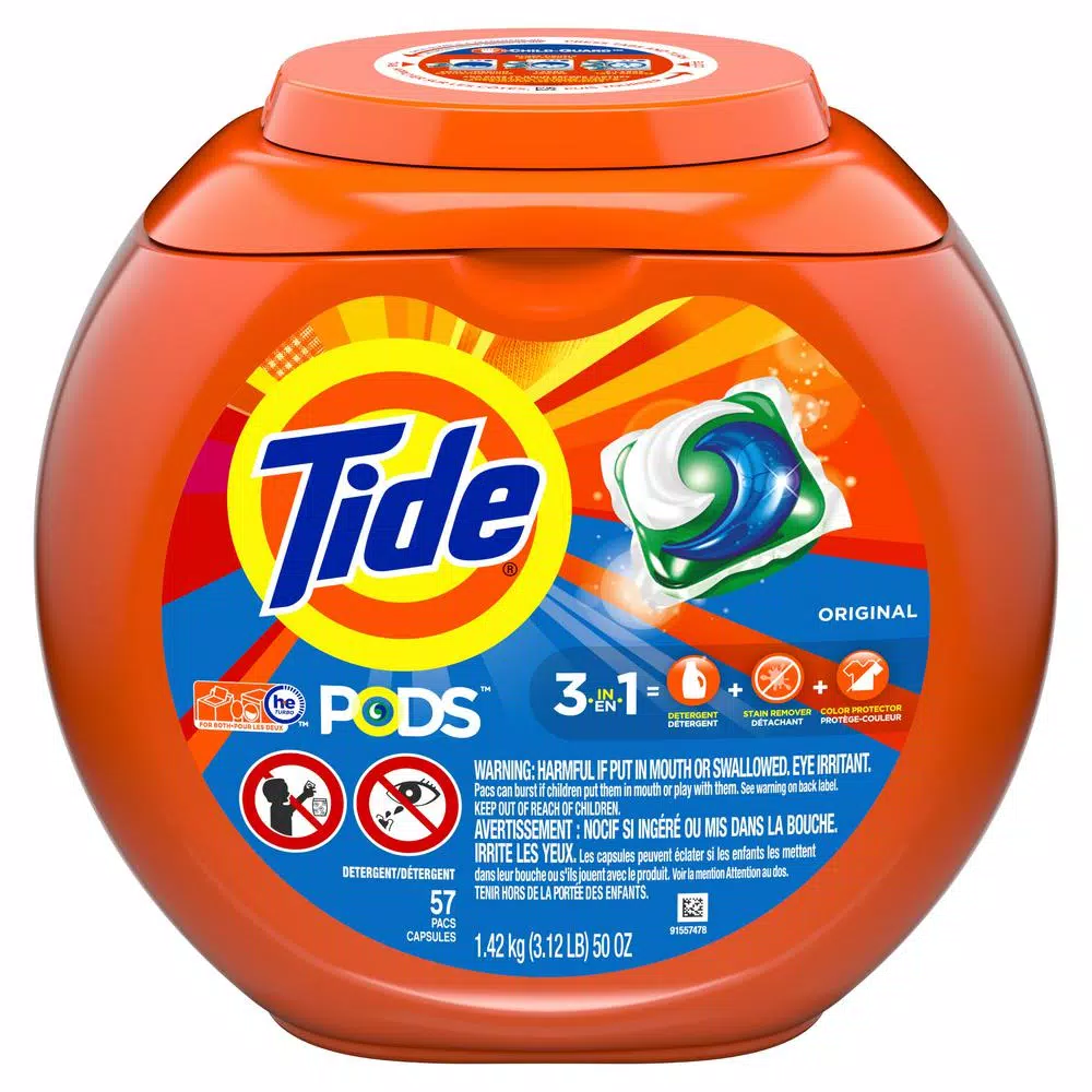 Tide PODS Original Scent Laundry Detergent Pods, 57-Count