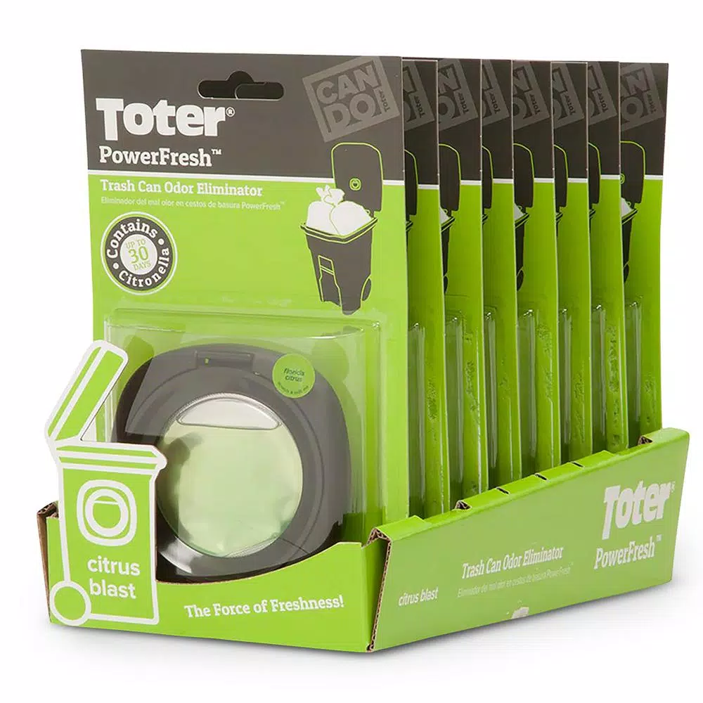 Toter PowerFresh Trash Can Odor Eliminator - Citrus Scent Refillable Unit