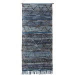 Artistic Weavers Obelu Blue Tapestry Wall Hanging - 30 in. x 60 in. Hand Woven Bohemian Decor thumbnail 2