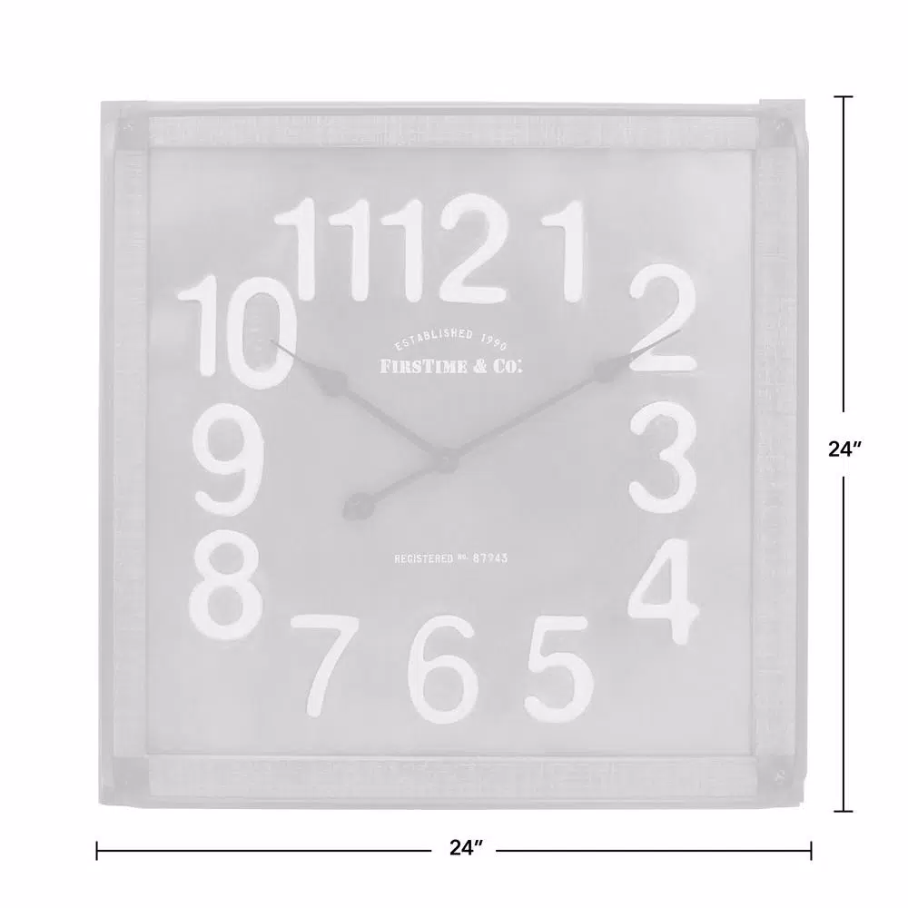 FirsTime & Co. Liam Industrial Square Wall Clock, 24 in.