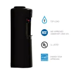 Brio Top Loading Water Cooler Dispenser - Hot and Cold Water, Black with Stainless Steel Reservoirs thumbnail 3