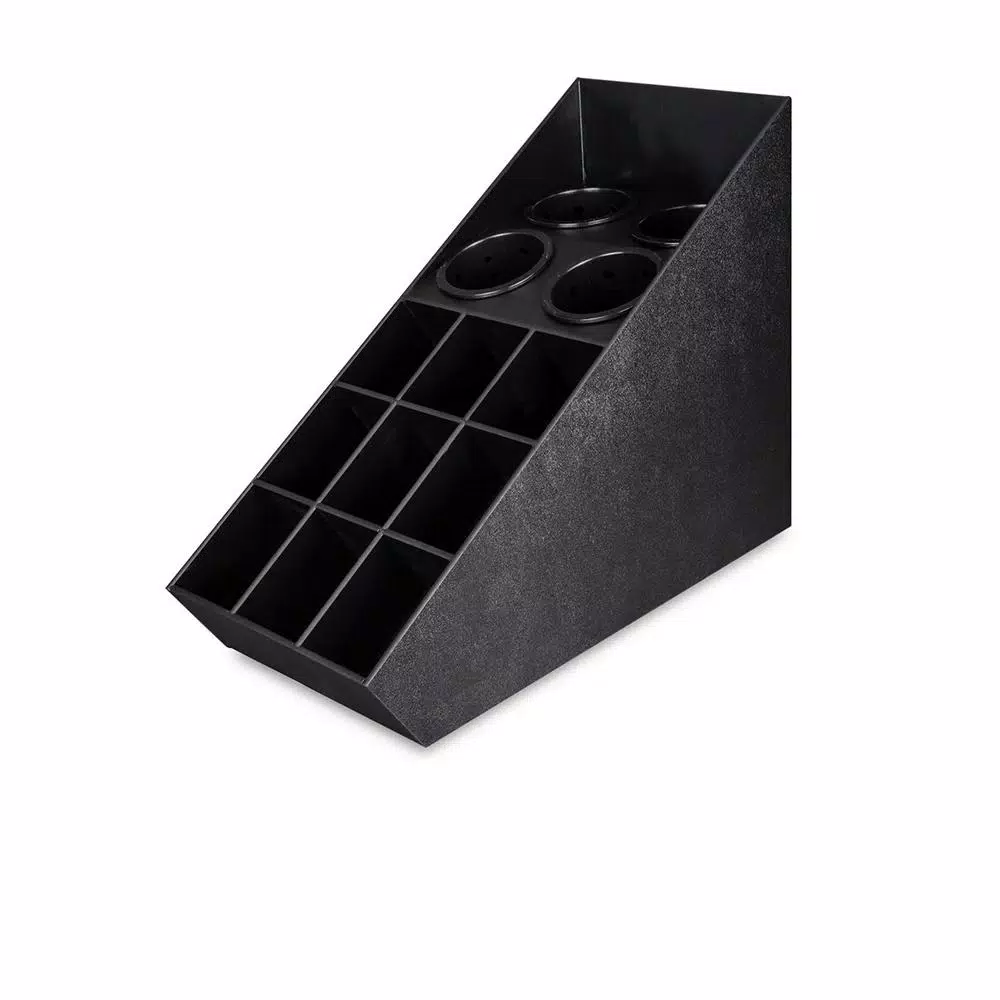 Unbranded Black Countertop Flatware and Condiment Organizer - Commercial Grade Polystyrene