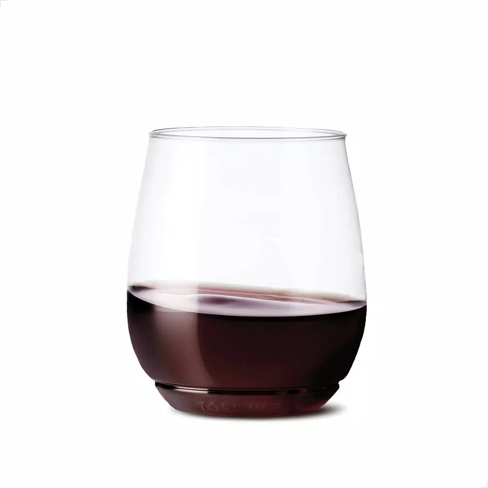 TOSSWARE Unbreakable 14 oz. Stemless Plastic Wine Glasses, Clear, Set of 252