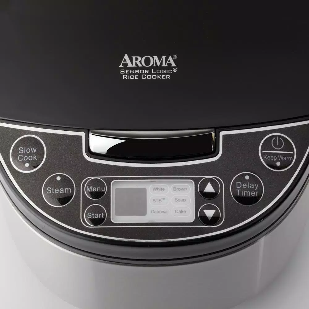 AROMA 12-Cup Sensor Logic Rice Cooker and Food Steamer, Brushed Stainless Steel