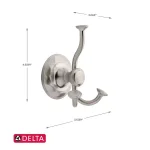 Delta Pirouette Triple Towel Hook, SpotShield Brushed Nickel thumbnail 3
