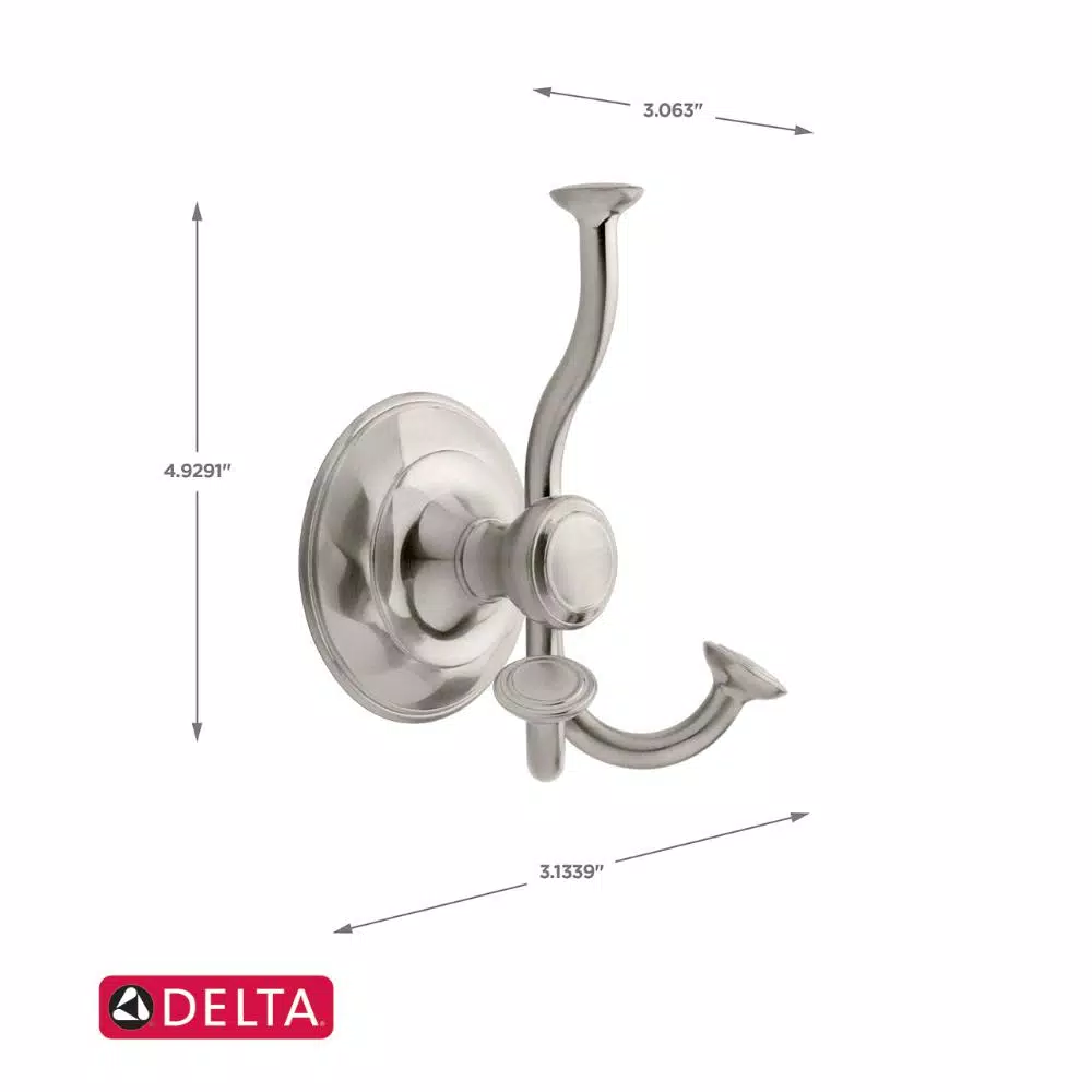 Delta Pirouette Triple Towel Hook, SpotShield Brushed Nickel