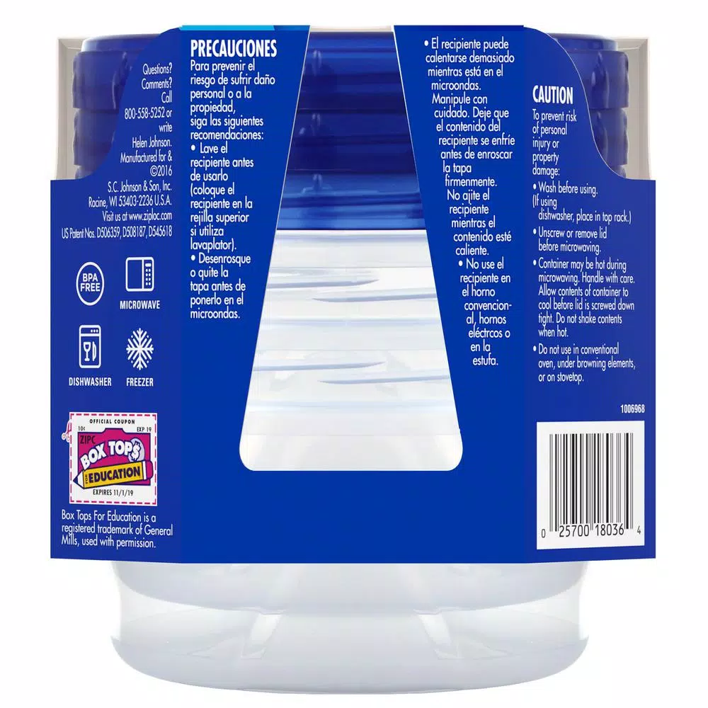 Ziploc Twist 'n Loc 16 oz. Round Plastic Food Storage Containers with Lids, 6 Pack
