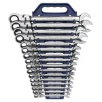GEARWRENCH 16-Piece Metric Flex-Head Ratcheting Combination Wrench Set thumbnail 1