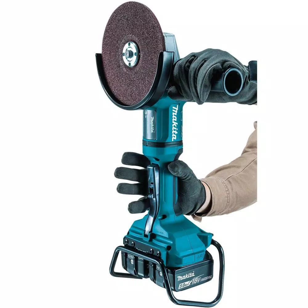 Makita 18V X2 LXT (36V) 7 in. Brushless Paddle Switch Angle Grinder Kit with 5.0 Ah Batteries & 10pk Grinding Wheels