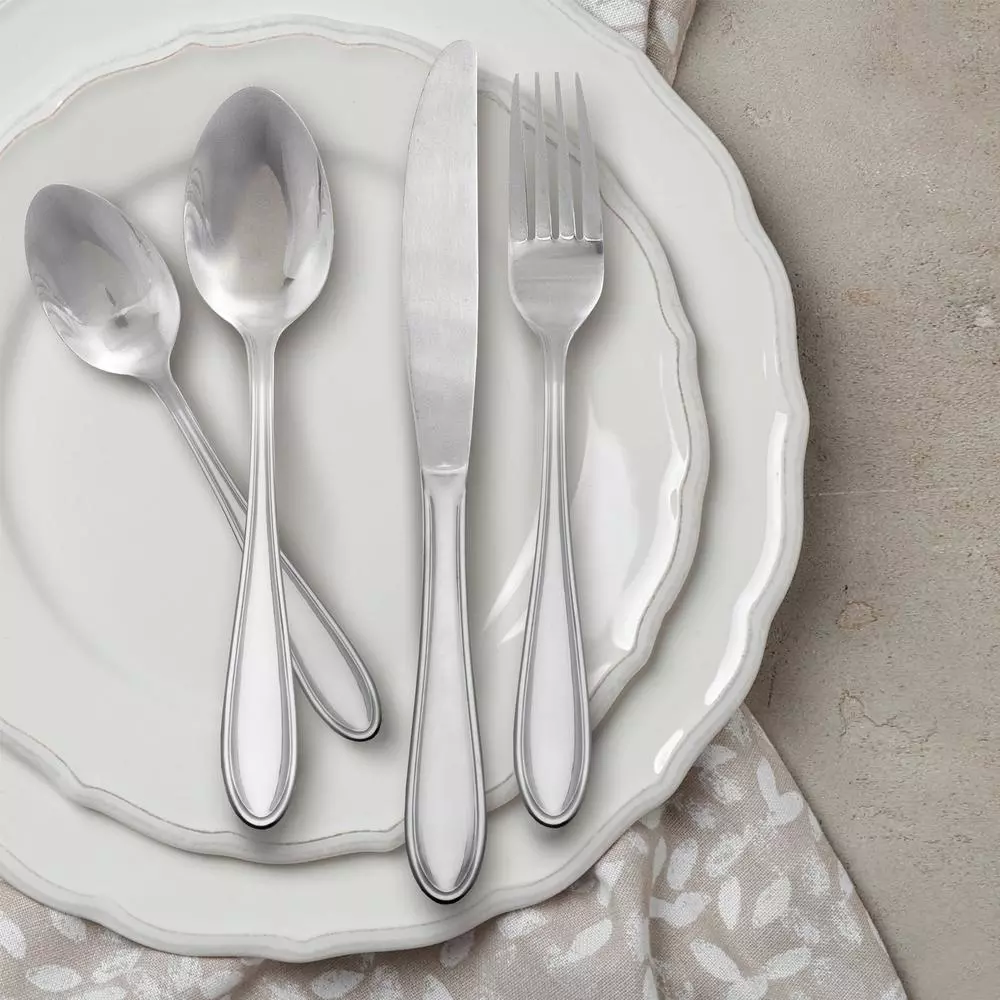 Hampton Forge Lincoln 46-Piece 18/0 Stainless Steel Flatware Set, Service for 8