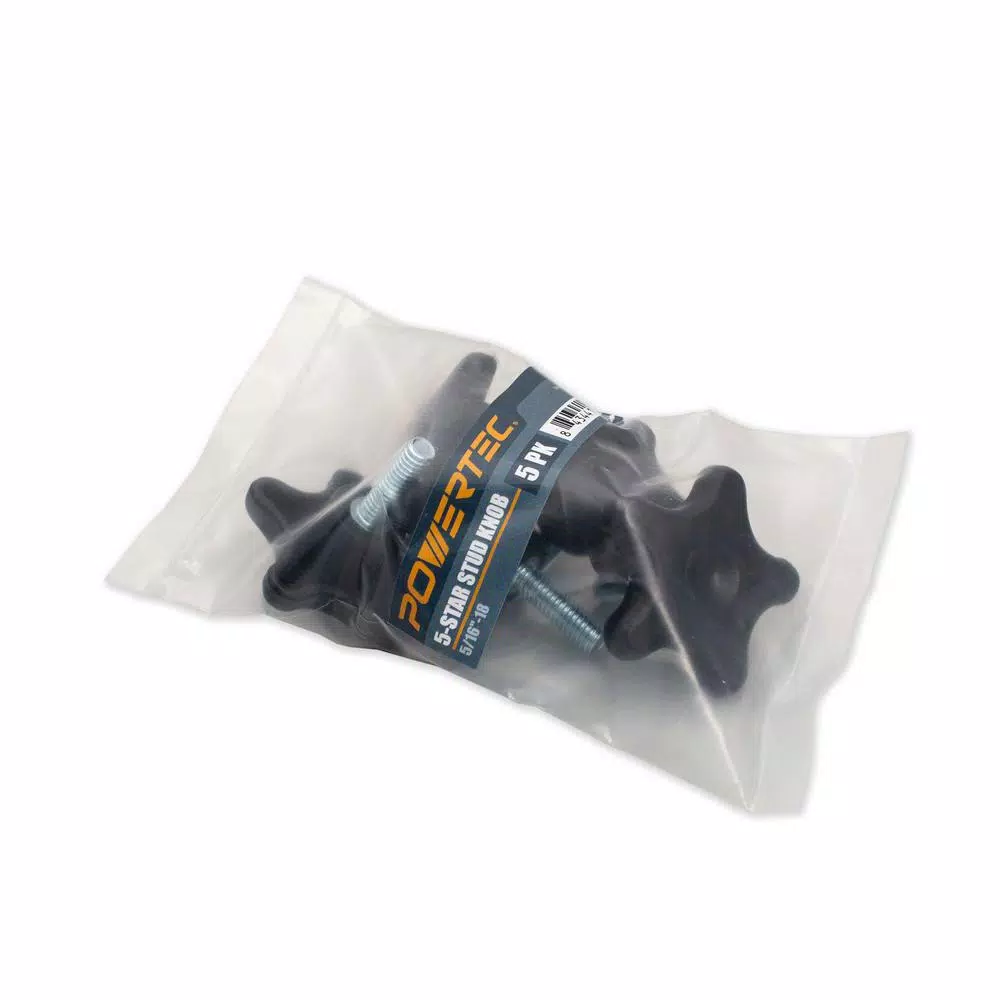 POWERTEC 5/16 in.-18 5-Star Stud Knob, 5-Pack