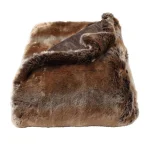 Lavish Home Oversized Amber Brown Faux Marten Sable Reversible Throw Blanket thumbnail 1