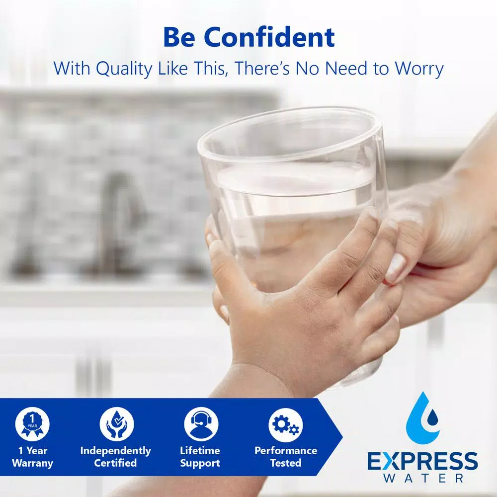 Express Water 10-Stage Reverse Osmosis Alkaline Water Filtration System with Faucet and Tank, 100 GPD