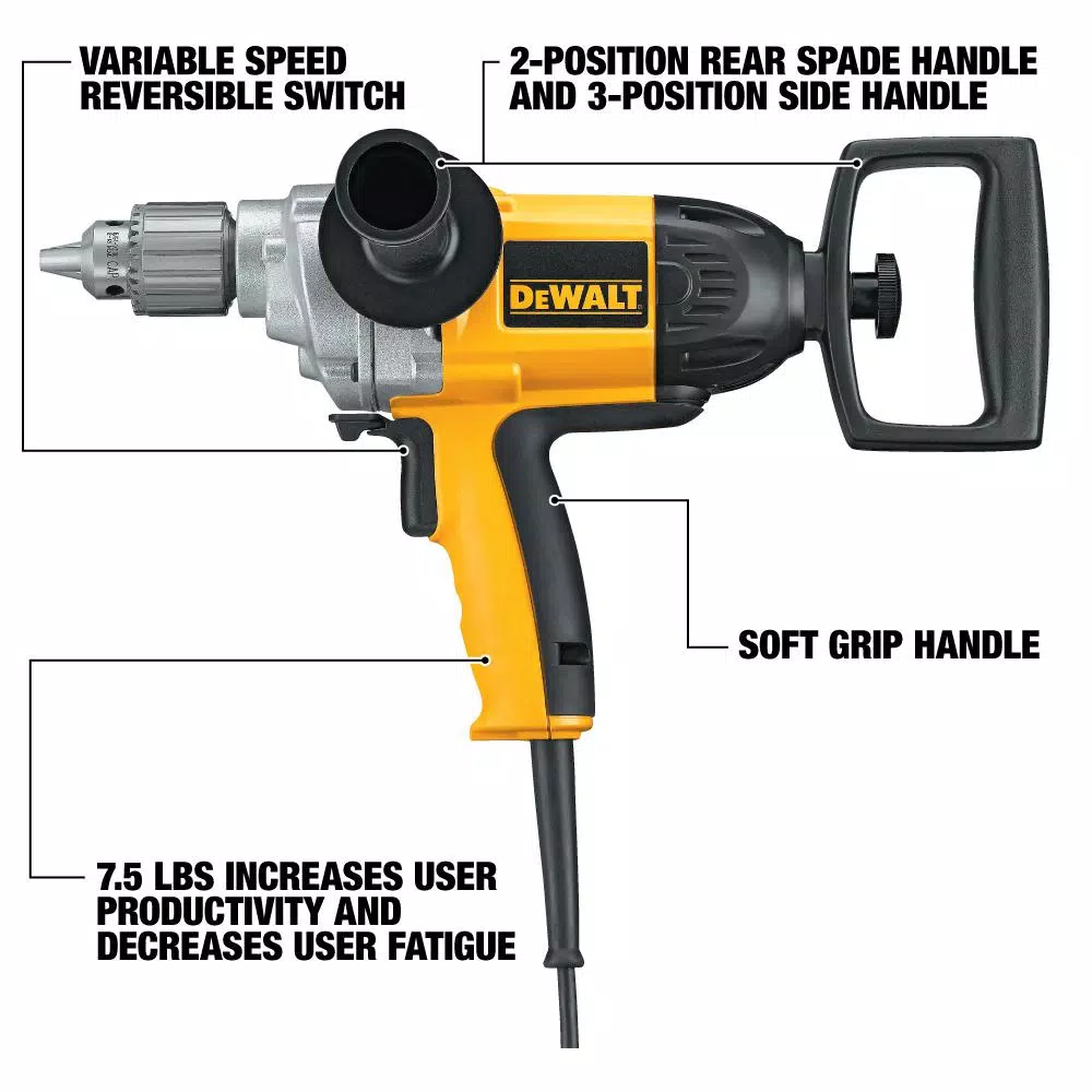 DEWALT 9 Amp 1/2 in. Spade Handle Corded Drill