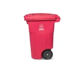 Toter 64 Gal. Red Hazardous Medical Waste Trash Can with Wheels and Locking Lid thumbnail 4