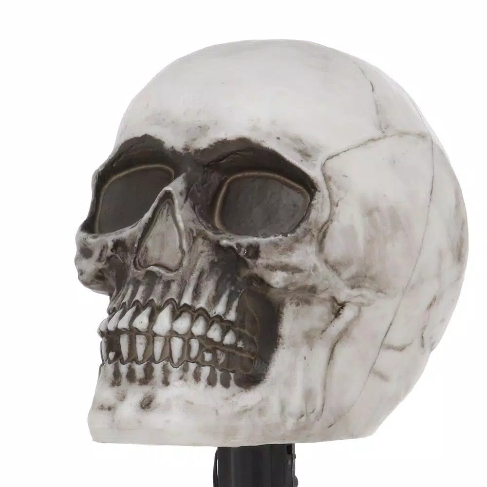 Home Accents Holiday 14.5 in. LED Scary Skull Pathway Markers with Sound and Timer (4-Pack)