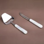 Creative Home Stainless Steel Cheese Slicer and Knife Set with Natural White Marble Handles (2-Piece) thumbnail 2