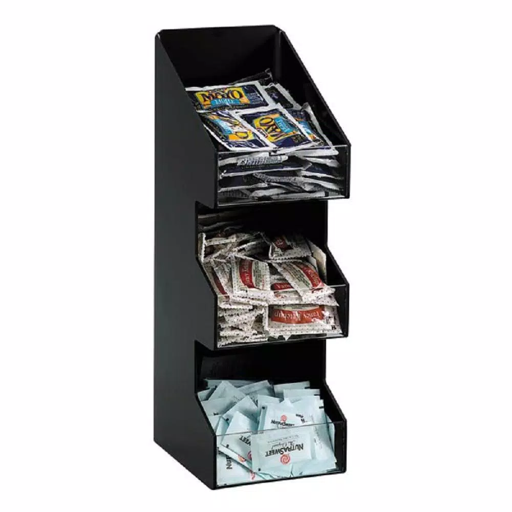 Unbranded Black 3-Section Vertical Countertop Lid and Condiment Organizer
