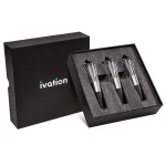 Ivation 3-Pack Clear Acrylic Wine Aerator and Preserver Set with Gift Box thumbnail 2