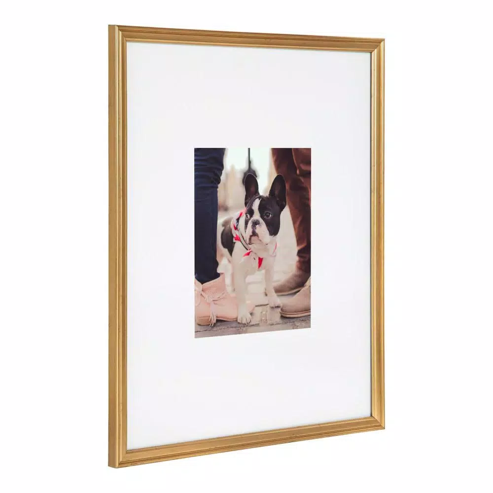 Kate and Laurel Adlynn Gold Picture Frame Set, 16 x 20 in. and 8 x 10 in. with Mats, Set of 3