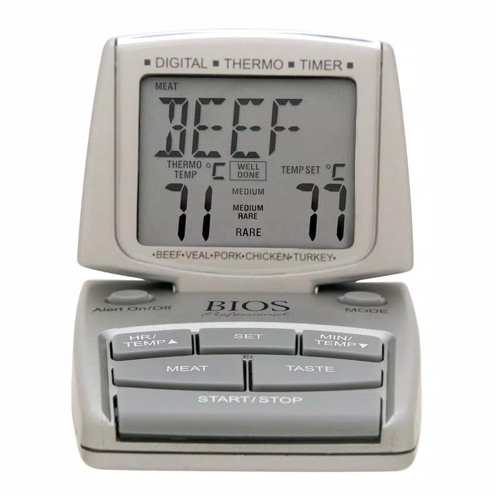 Unbranded Digital Meat Thermometer with Pre-Programmed Temperatures and Timer